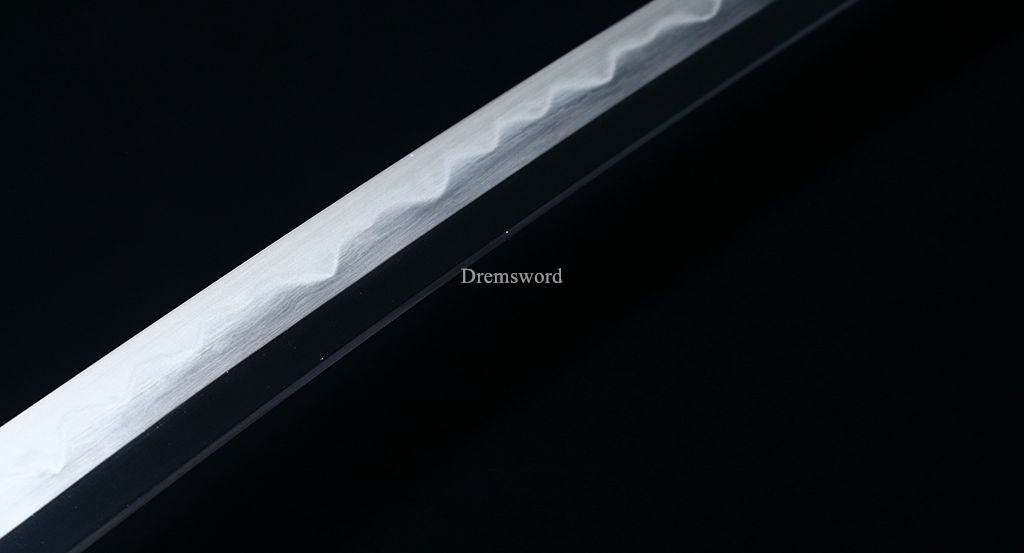Hadori-polishing Clay tempered T10 Steel coffee Japanese Samurai katana Sword  full tang battle ready O-KISSAKI Shinogi-Zukuri sharp Real hamon Black