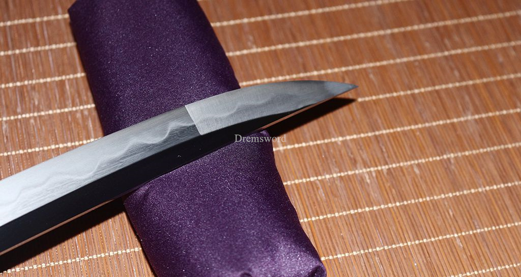 Hadori-polishing Clay tempered T10 Steel coffee Japanese Samurai katana Sword  full tang battle ready O-KISSAKI Shinogi-Zukuri sharp Real hamon Black