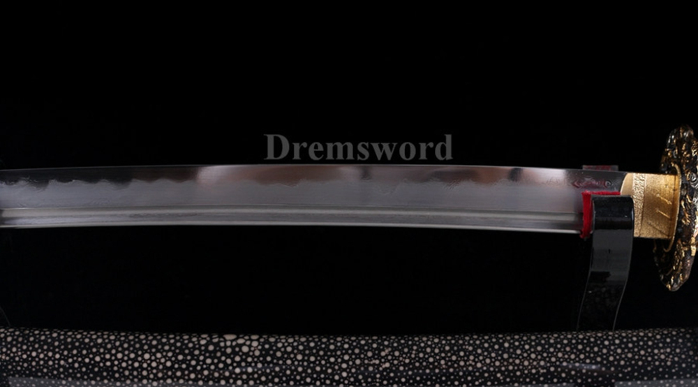 Clay Tempered Folded Steel Abrasive blade Japanese Samurai Black Sword Katana full rayskin saya Sharp battle ready Shinogi-Zukuri