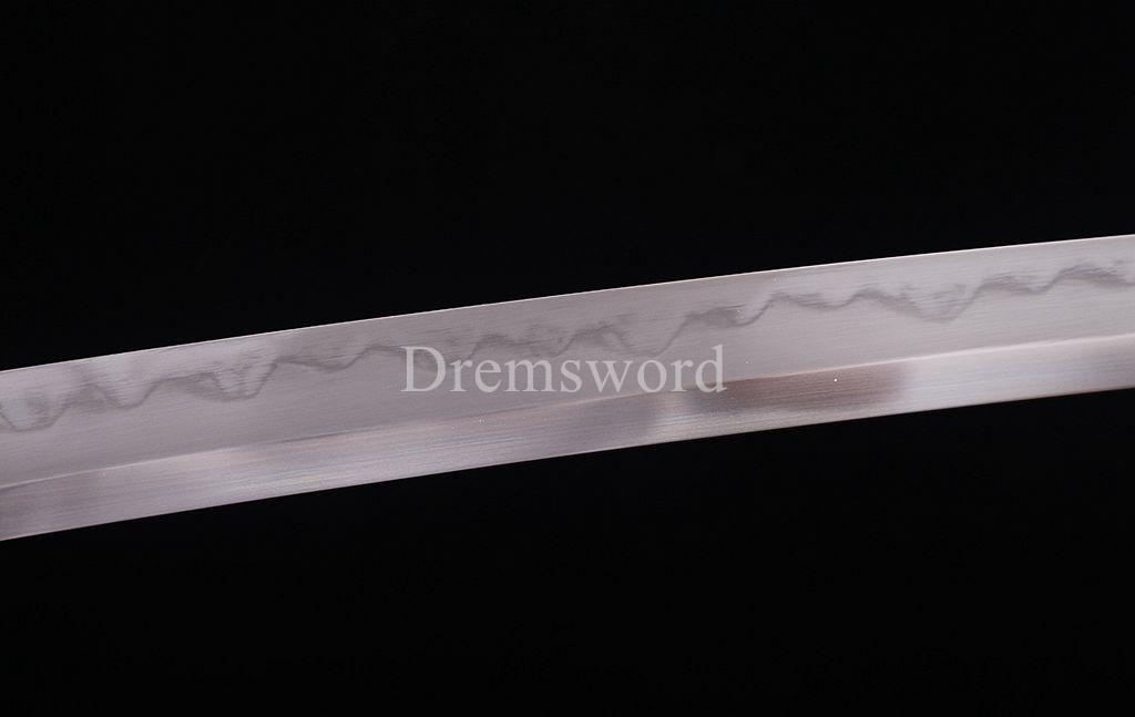 Hadori-polishing Clay tempered T10 Steel black Japanese Samurai katana Sword full tang battle ready O-KISSAKI Shinogi-Zukuri sharp Real hamon