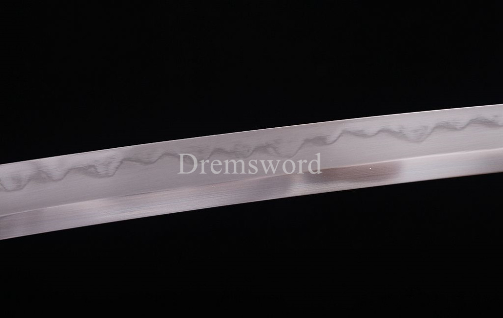Hadori-polishing Clay tempered T10 Steel black Japanese Samurai katana Sword full tang battle ready O-KISSAKI Shinogi-Zukuri sharp Real hamon