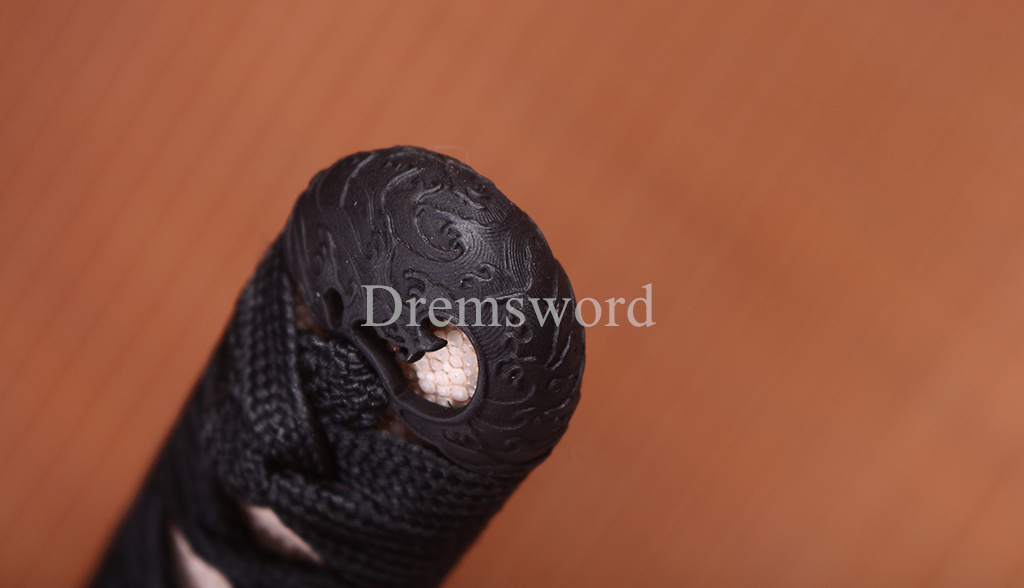 Hadori-polishing Clay tempered T10 Steel black with red sword Japanese Samurai katana Sword full tang battle ready sharp O-KISSAKI Shinogi-Zukuri Real hamon