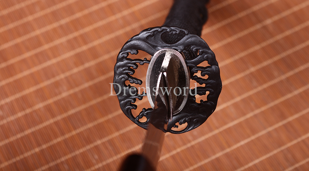 Hadori-polishing Clay tempered T10 Steel black with red sword Japanese Samurai katana Sword full tang battle ready sharp O-KISSAKI Shinogi-Zukuri Real hamon