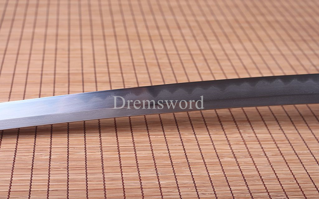 Hand forged Folded Steel Clay Tempered Samurai Katana japanese sword Shinogi Zukuri full tang white