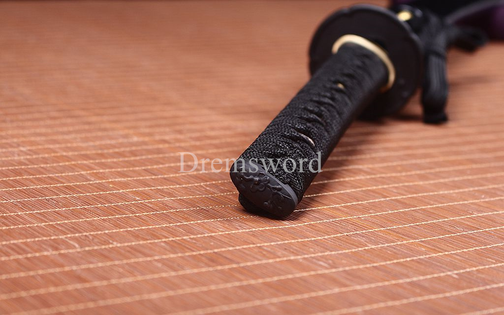 Hadori-polishing Clay tempered T10 Steel black Japanese Samurai katana Sword full tang battle ready O-KISSAKI Shinogi-Zukuri sharp Real hamon