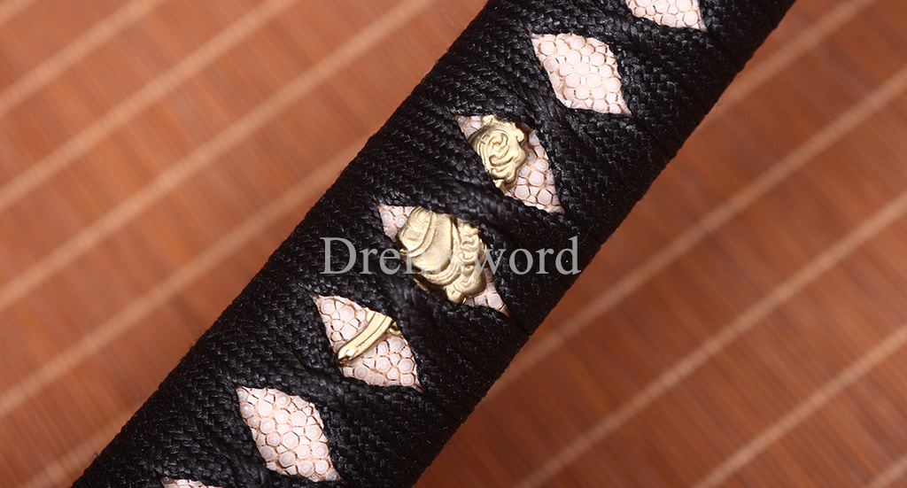 Hadori-polishing Clay tempered T10 Steel black with red sword Japanese Samurai katana Sword full tang battle ready sharp O-KISSAKI Shinogi-Zukuri Real hamon