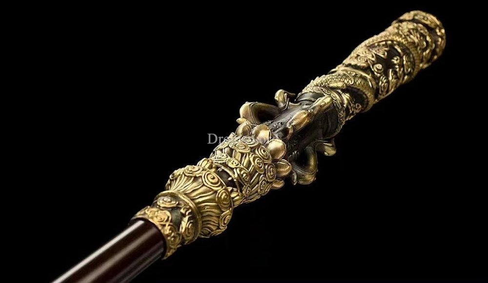 The Replica of Sun Wukong's Weapon Ruyi Jingu Bang 如意金箍棒 from Game Black Myth: Wukong Golden Cudgel Stuff