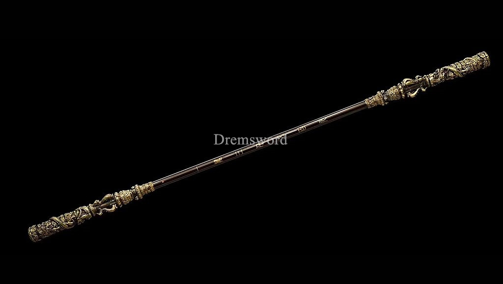 The Replica of Sun Wukong's Weapon Ruyi Jingu Bang 如意金箍棒 from Game Black Myth: Wukong Golden Cudgel Stuff