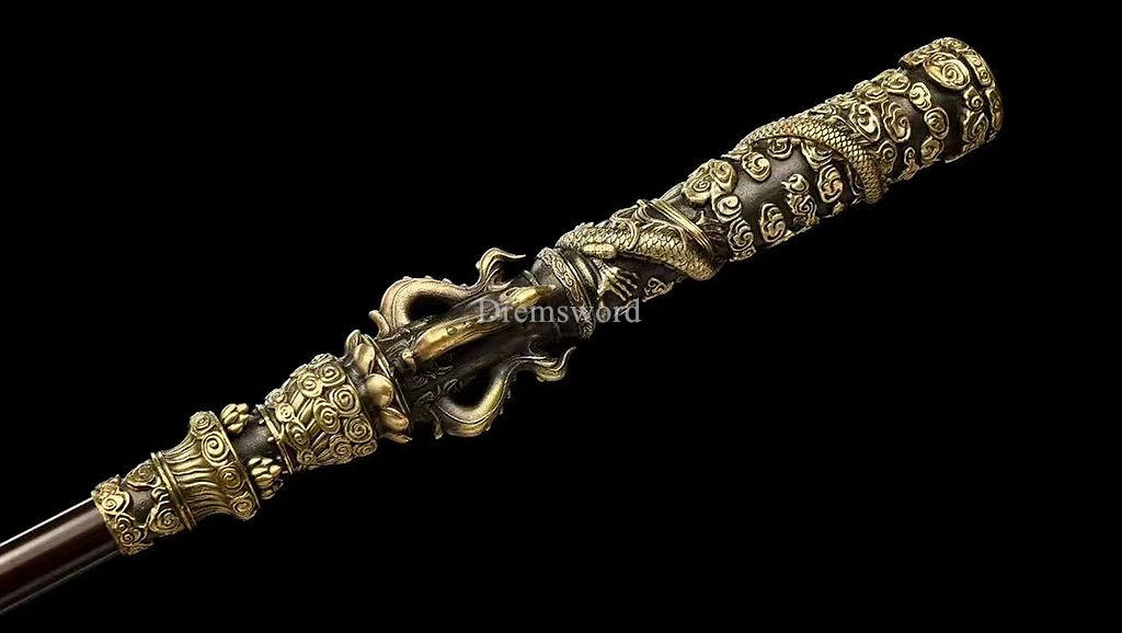 The Replica of Sun Wukong's Weapon Ruyi Jingu Bang 如意金箍棒 from Game Black Myth: Wukong Golden Cudgel Stuff