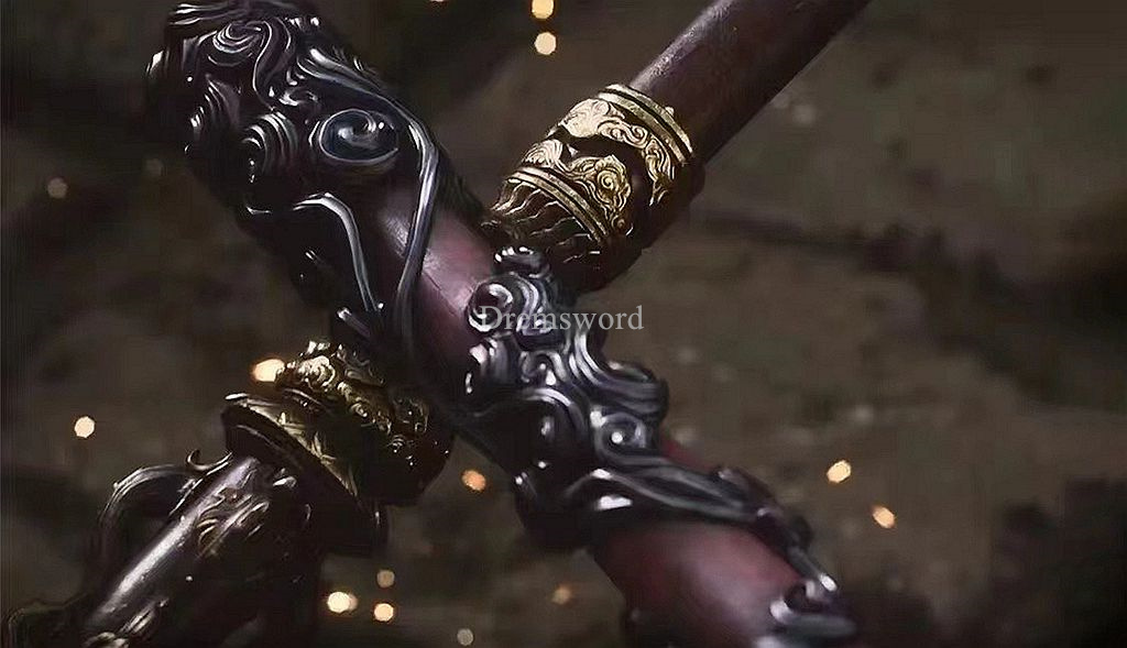 The Replica of Sun Wukong's Weapon Ruyi Jingu Bang 如意金箍棒 from Game Black Myth: Wukong Golden Cudgel Stuff