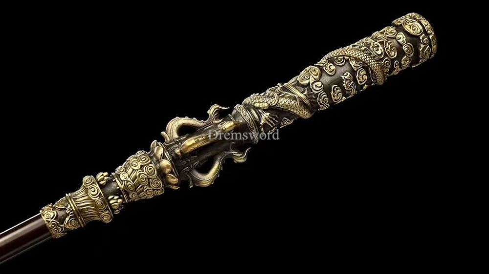 The Replica of Sun Wukong's Weapon Ruyi Jingu Bang 如意金箍棒 from Game Black Myth: Wukong Golden Cudgel Stuff