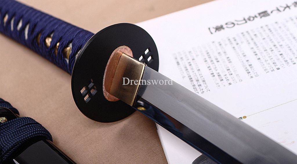 T10 Steel Clay Tempered Katana Japanese Samurai Sword Hadori-polishing O-kissaki Shinogi-Zukuri battle ready sharp Black