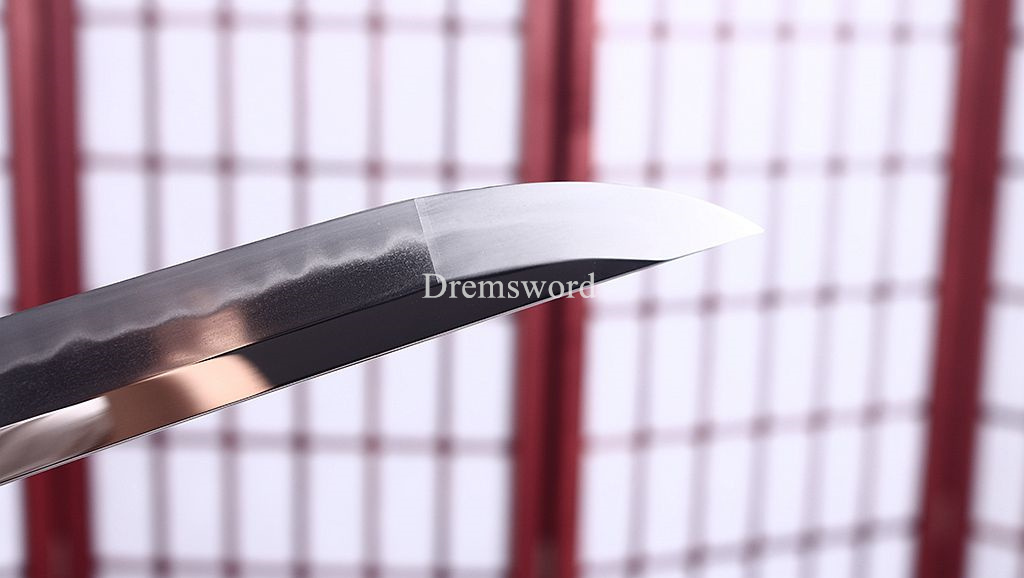 T10 Steel Clay Tempered Katana Japanese Samurai Sword Hadori-polishing O-kissaki Shinogi-Zukuri battle ready sharp Black