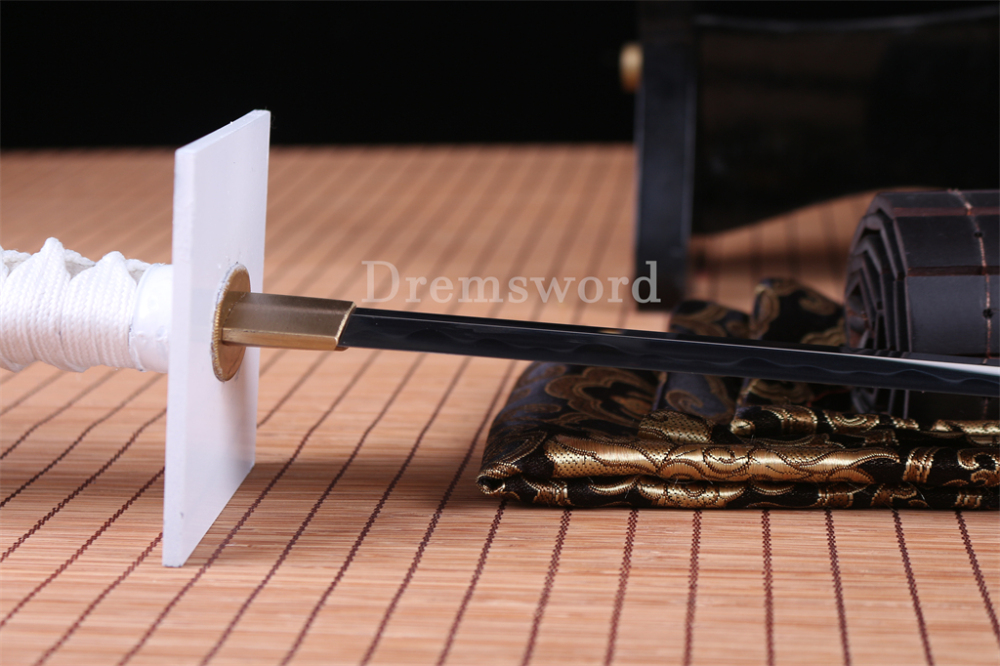 Handmade T10 Steel Clay tempered Japanese Samurai White Ninjato Sword Full Tang Ninja Sword Battle Ready Sharp Real Hamon