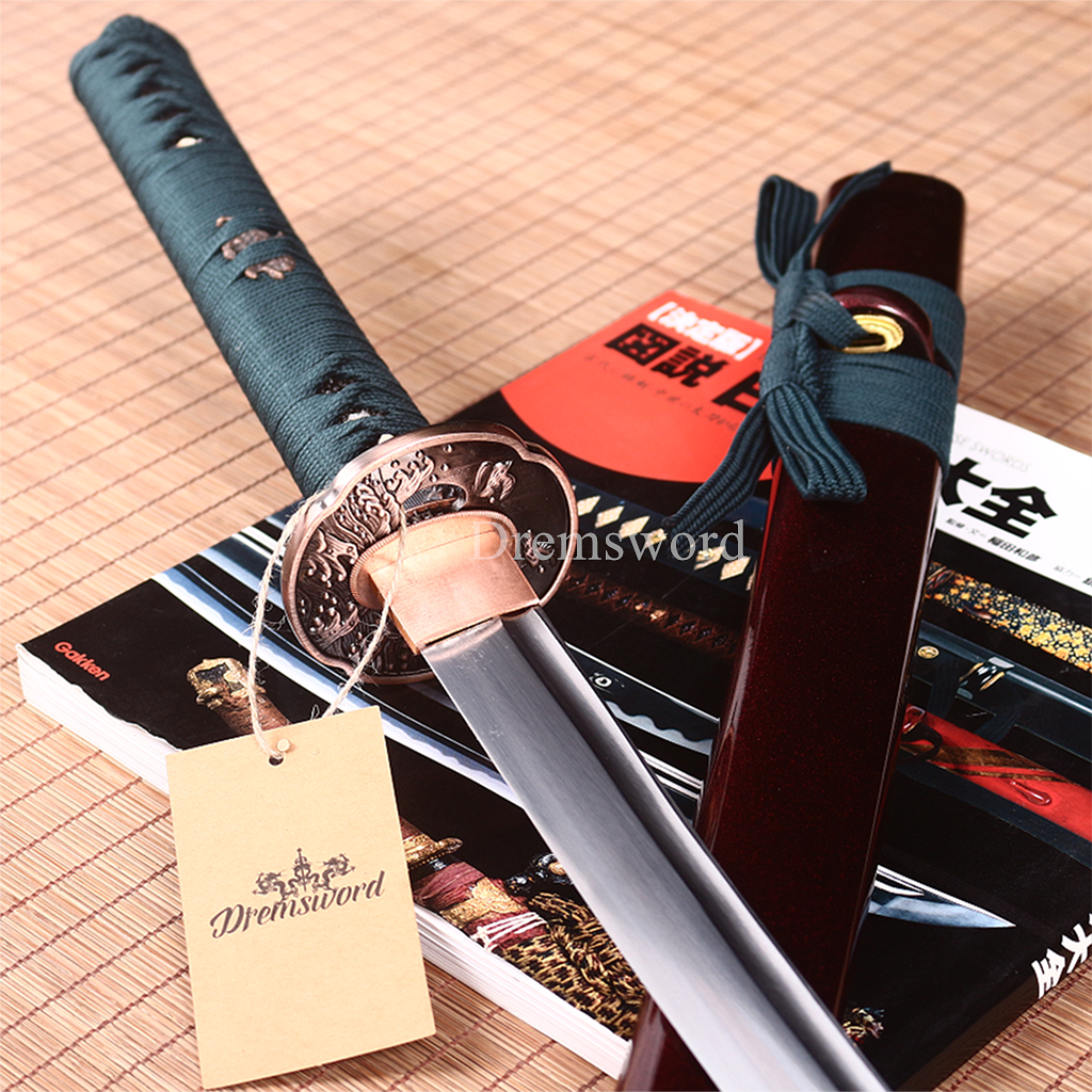 Handmade 9260 Spring Steel Katana Japanese Samurai Functional Sword Full Tang SHINOGI-ZUKURI Blue