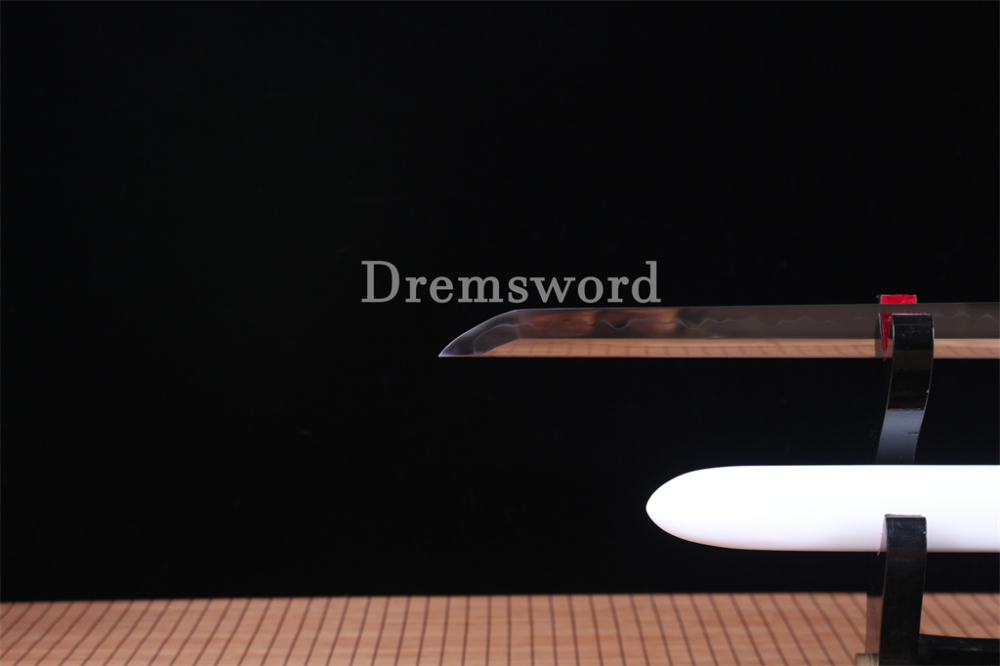 Handmade T10 Steel Clay tempered Japanese Samurai White Ninjato Sword Full Tang Ninja Sword Battle Ready Sharp Real Hamon