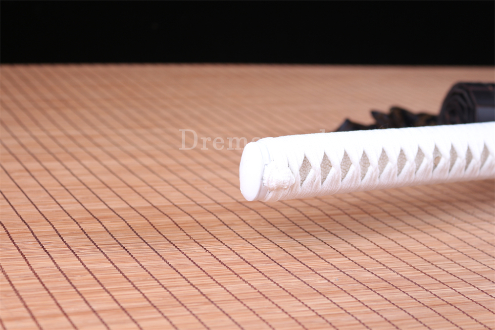 Handmade T10 Steel Clay tempered Japanese Samurai White Ninjato Sword Full Tang Ninja Sword Battle Ready Sharp Real Hamon