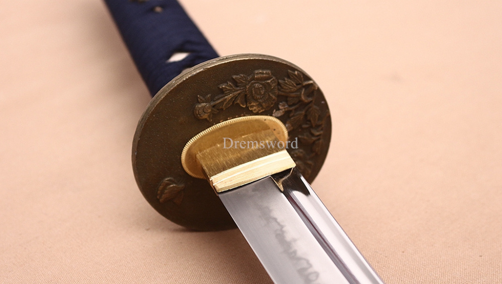 T10 Clay Tempered Choji Hamon Katana Japanese Samurai Sword Shell Ox Horn Saya Shinogi-Zukuri Battle Ready Sharp Black