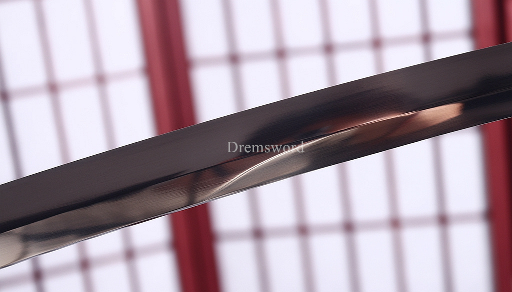 Handmade 9260 Spring Steel Wakizashi Japanese Samurai Functional Sword Full Tang Kogarasu-Maru Zukuri Red