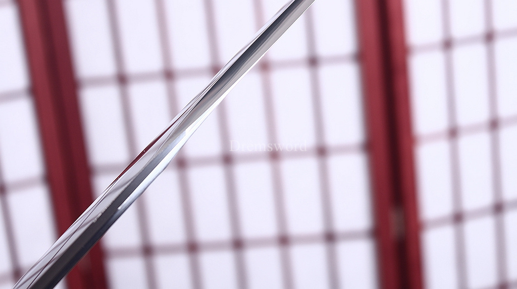 Handmade 9260 Spring Steel Wakizashi Japanese Samurai Functional Sword Full Tang Kogarasu-Maru Zukuri Red