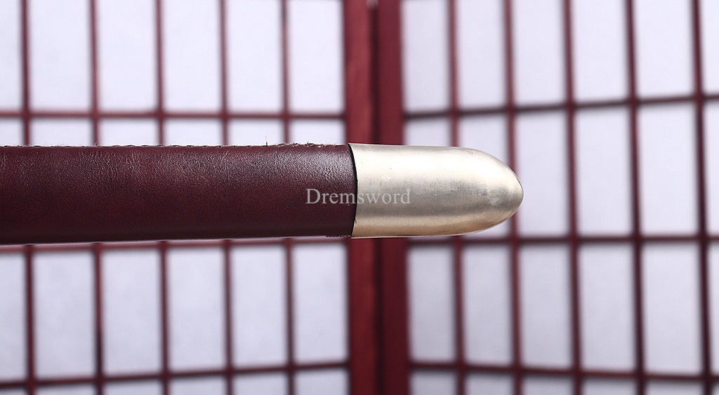35 inches Damascus Folded Steel European Sword Battle Ready Brown Leather Sheath Double Edge Sword Stainless Steel Fittings