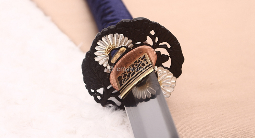 T10 Steel Clay Tempered Hand Abrasive Blue Katana Japanese Samurai  Sword Sharp Shinogi-Zukuri Battle Ready Sharp