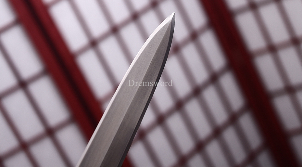 47 inches 9260 Spring Steel European Sword Battle Ready Brown Leather Sheath Double Edge Sword Stainless Steel Fittings