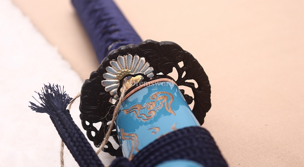 T10 Steel Clay Tempered Hand Abrasive Blue Katana Japanese Samurai  Sword Sharp Shinogi-Zukuri Battle Ready Sharp
