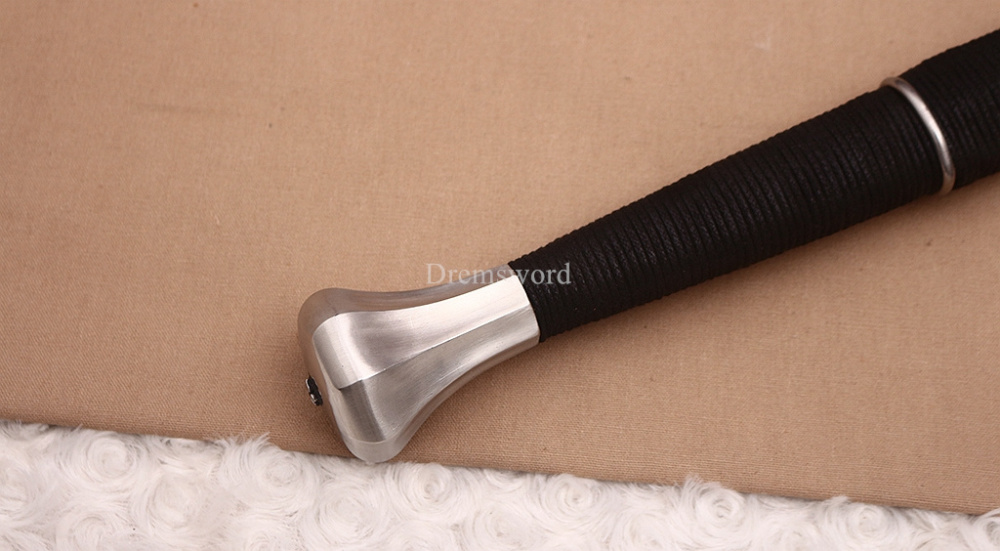 47 inches 9260 Spring Steel European Sword Battle Ready Leather Sheath Double Edge Sword Stainless Steel Fittings