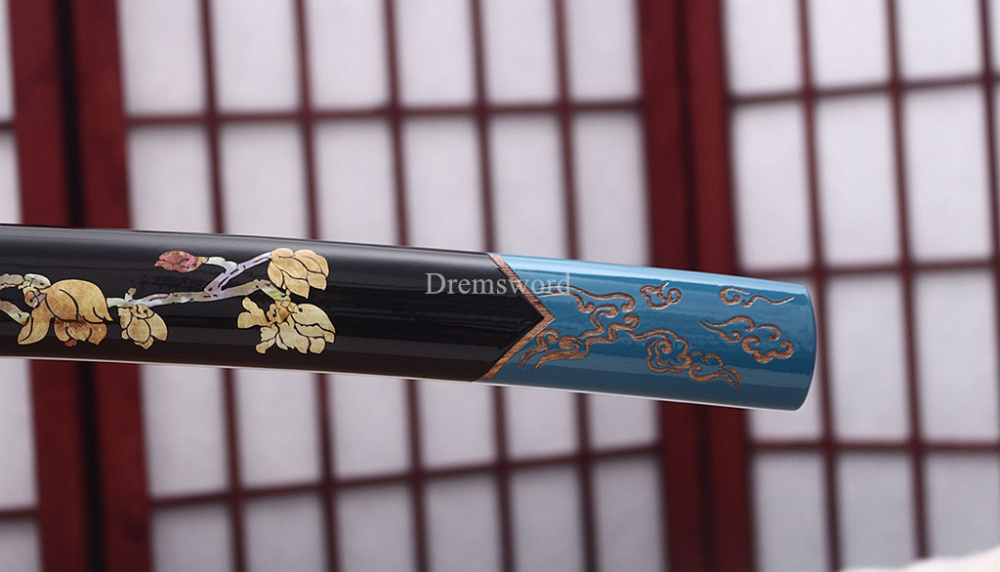 T10 Steel Clay Tempered Hand Abrasive Blue Katana Japanese Samurai  Sword Sharp Shinogi-Zukuri Battle Ready Sharp