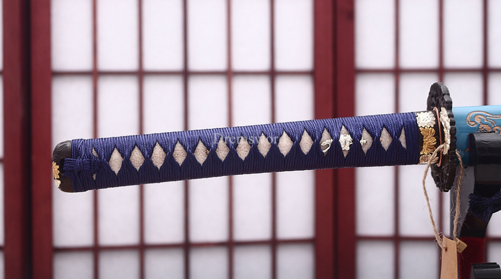 T10 Steel Clay Tempered Hand Abrasive Blue Katana Japanese Samurai  Sword Sharp Shinogi-Zukuri Battle Ready Sharp
