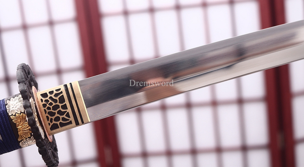 T10 Steel Clay Tempered Hand Abrasive Blue Katana Japanese Samurai  Sword Sharp Shinogi-Zukuri Battle Ready Sharp