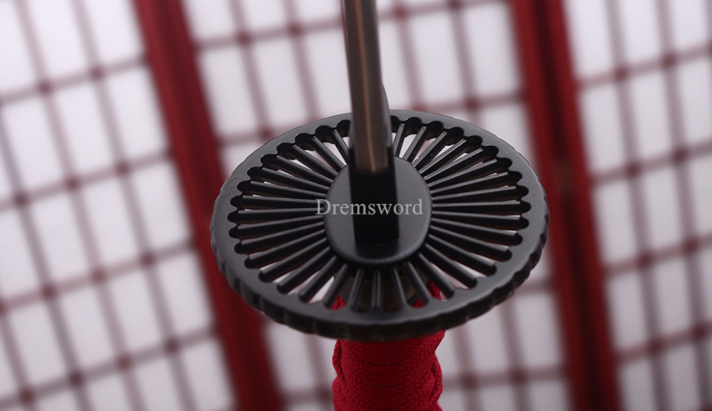 Handmade 9260 Spring Steel Katana Japanese Samurai Functional Red Sword Full Tang Unokubi Zukuri for Battle