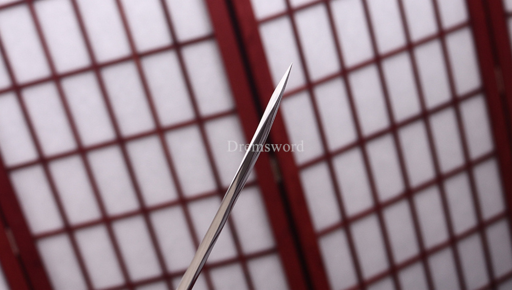 Handmade 9260 Spring Steel Katana Japanese Samurai Functional Red Sword Full Tang Unokubi-Zukuri for Battle