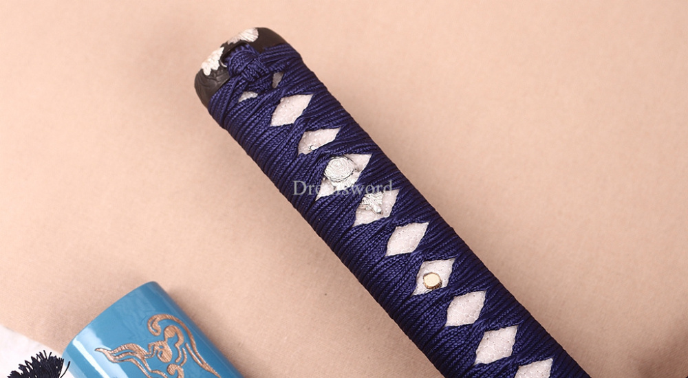 T10 Steel Clay Tempered Hand Abrasive Blue Katana Japanese Samurai  Sword Sharp Shinogi-Zukuri Battle Ready Sharp
