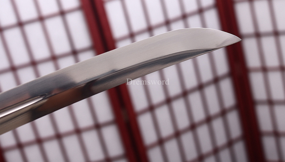 Handmade 9260 Spring Steel Katana Japanese Samurai Functional Red Sword Full Tang Unokubi-Zukuri for Battle