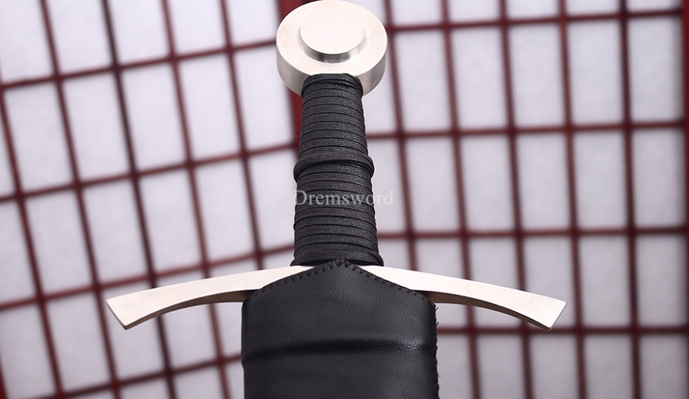 39 inches 9260 Spring Steel European Sword Battle Ready Leather Sheath Double Edge Sword Stainless Steel Fittings
