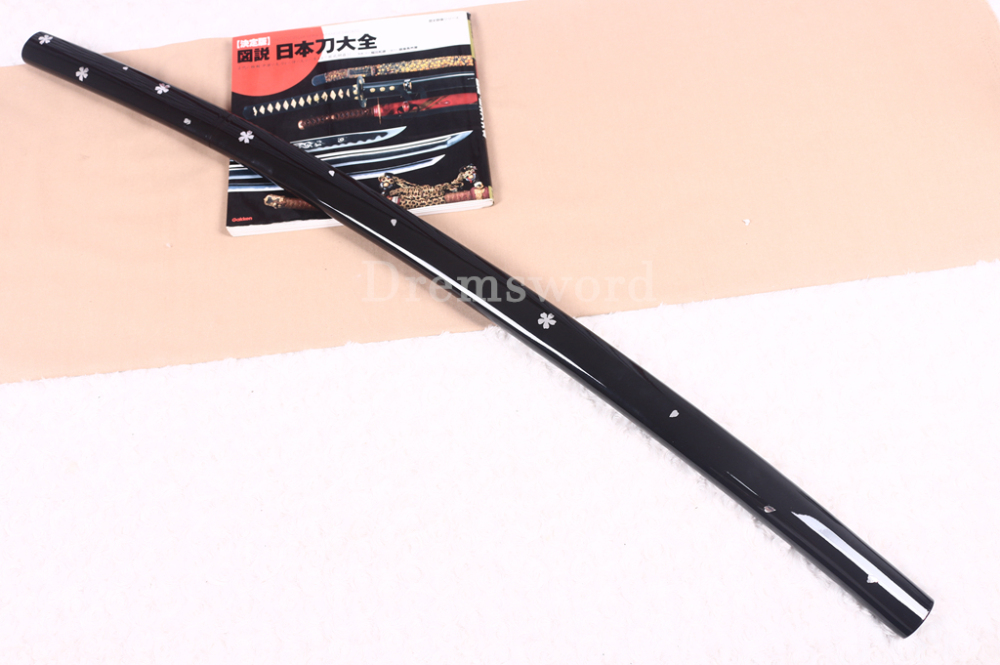 Folded Steel Clay Tempered Shirasaya Kill Bill Oren Ishi Katana Sword Japanese Samurai Sword Sharp Shinogi-Zukuri Black
