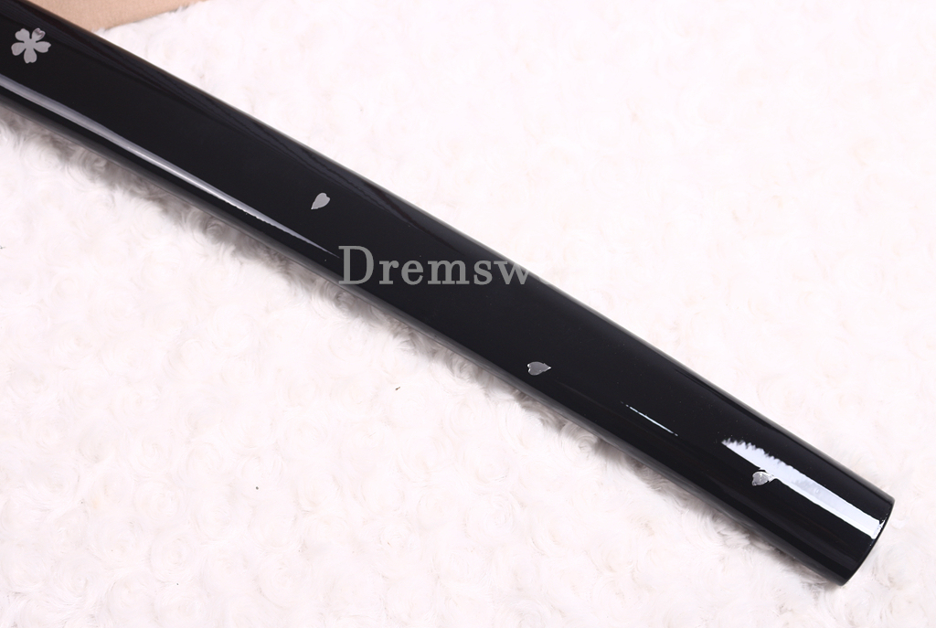 Folded Steel Clay Tempered Shirasaya Kill Bill Oren Ishi Katana Sword Japanese Samurai Sword Sharp Shinogi-Zukuri Black