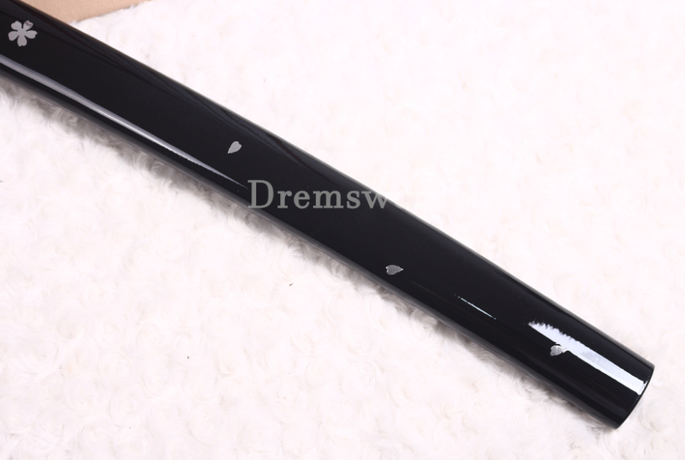 Folded Steel Clay Tempered Shirasaya Kill Bill Oren Ishi Katana Sword Japanese Samurai Sword Sharp Shinogi-Zukuri Black