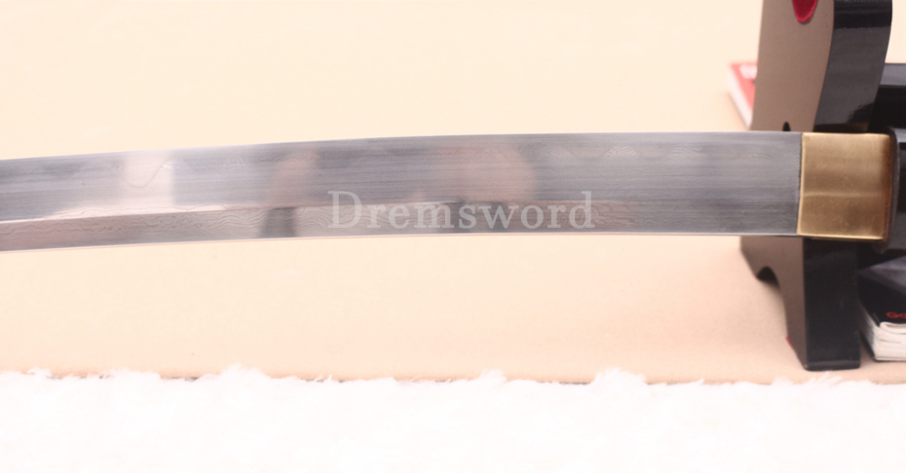 Folded Steel Clay Tempered Shirasaya Kill Bill Oren Ishi Katana Sword Japanese Samurai Sword Sharp Shinogi-Zukuri Black