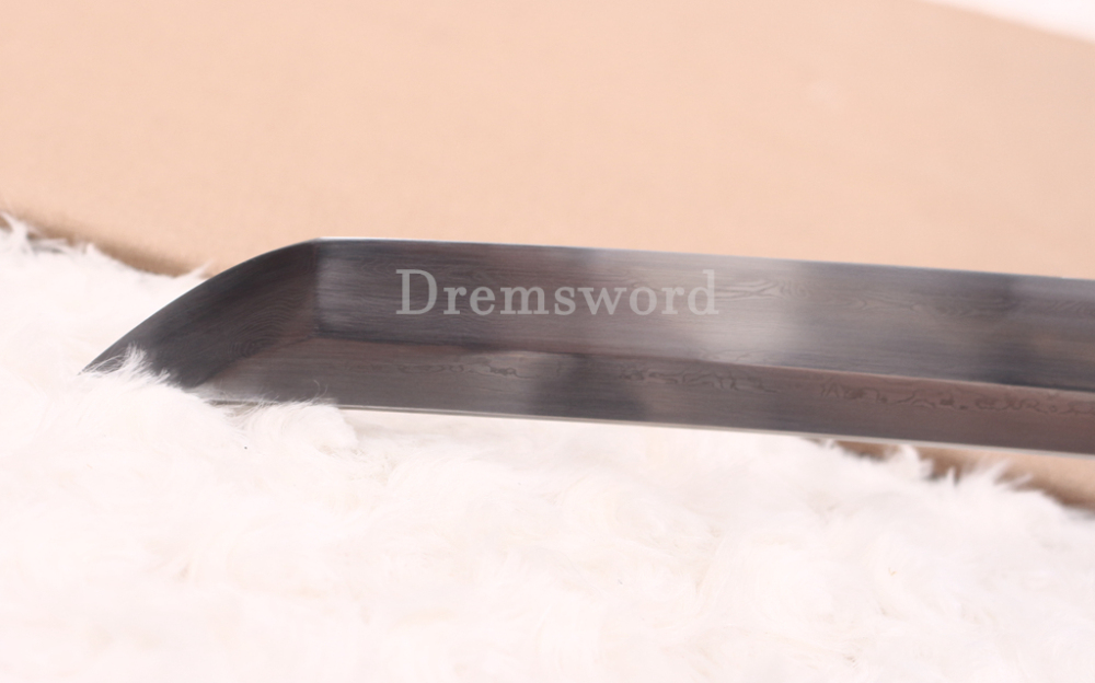 Folded Steel Clay Tempered Shirasaya Kill Bill Oren Ishi Katana Sword Japanese Samurai Sword Sharp Shinogi-Zukuri Black
