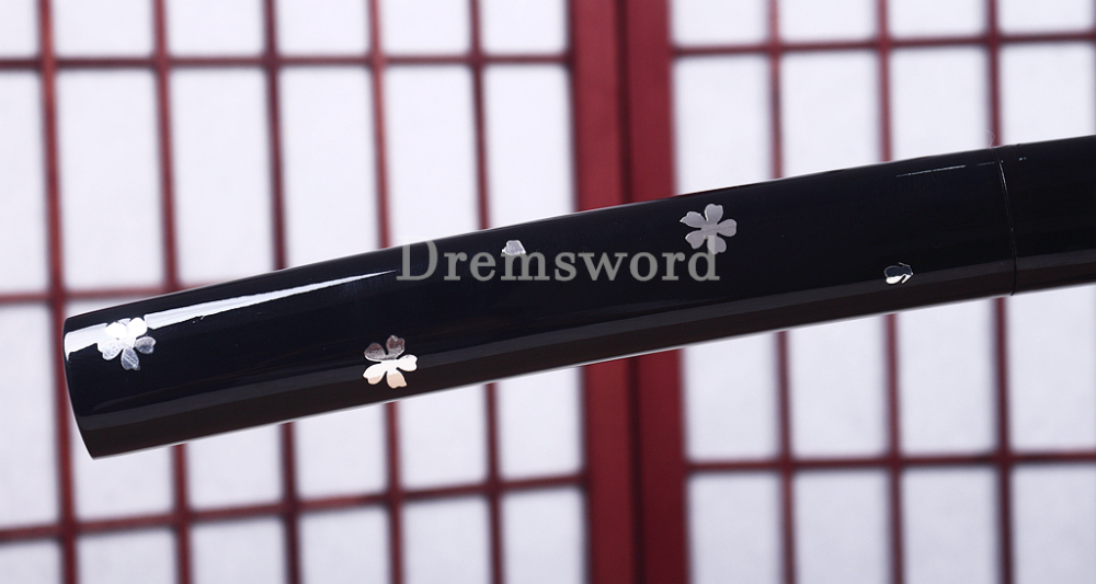 Folded Steel Clay Tempered Shirasaya Kill Bill Oren Ishi Katana Sword Japanese Samurai Sword Sharp Shinogi-Zukuri Black