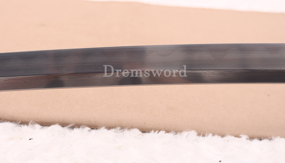 Folded Steel Clay Tempered Shirasaya Kill Bill Oren Ishi Katana Sword Japanese Samurai Sword Sharp Shinogi-Zukuri Black