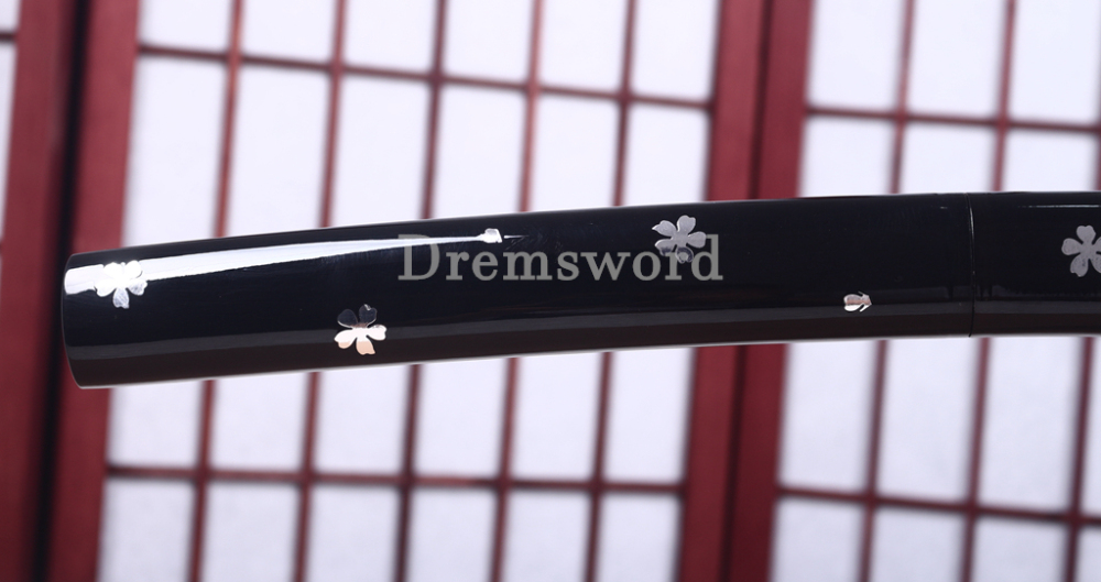 Folded Steel Clay Tempered Shirasaya Kill Bill Oren Ishi Katana Sword Japanese Samurai Sword Sharp Shinogi-Zukuri Black