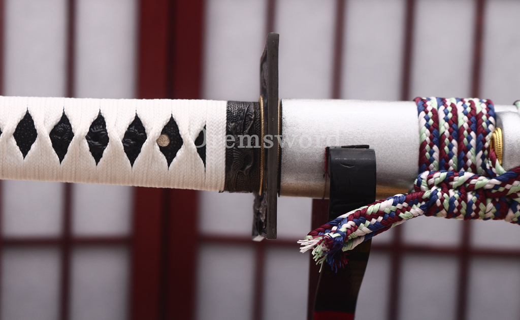 Handmade 9260 Spring Steel Chokuto Katana Japanese Samurai Straight Sword Battle Ready Full Tang Black Blade Shinogi-Zukuri