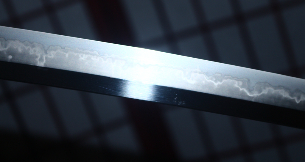 T10 Clay Tempered Hadori Polishing Choji Hamon Katana Japanese Samurai Sword SHINOGI-ZUKURI Full Tang Rayskin Saya Black