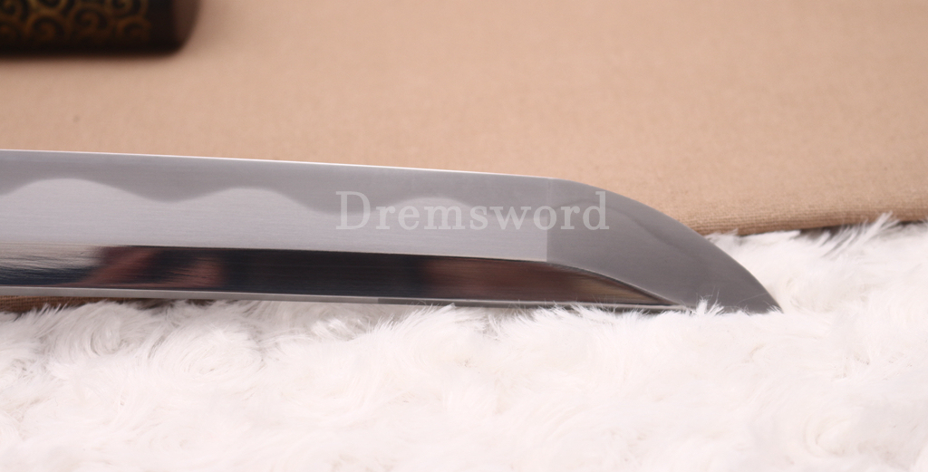 Handmade Self-refined Chinese Tamahagane Katana Japanese Samurai Sword Battle Ready Shinogi Zukuri Hand Painting Saya