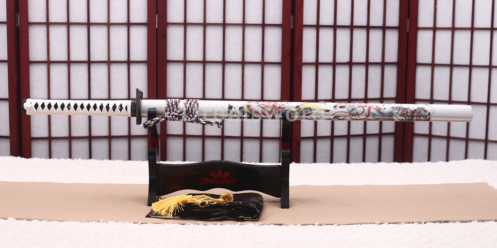 Handmade 9260 Spring Steel Chokuto Katana Japanese Samurai Straight Sword Battle Ready Full Tang Black Blade Shinogi-Zukuri