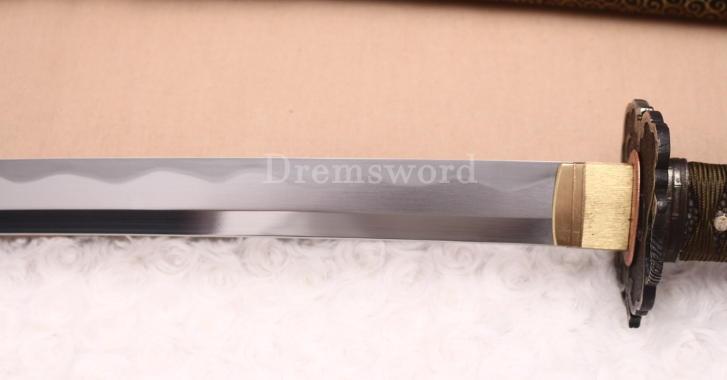 Handmade Self-refined Chinese Tamahagane Katana Japanese Samurai Sword Battle Ready Shinogi Zukuri Hand Painting Saya